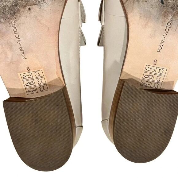 Pour La Victoire Tegan Loafer In Parchment Leather Sz 6 - Picture 11 of 13